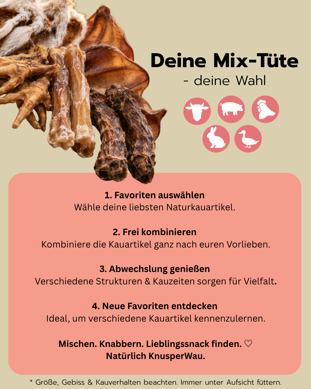 Knabbertüte | Pick & Mix Kauartikel für Hunde